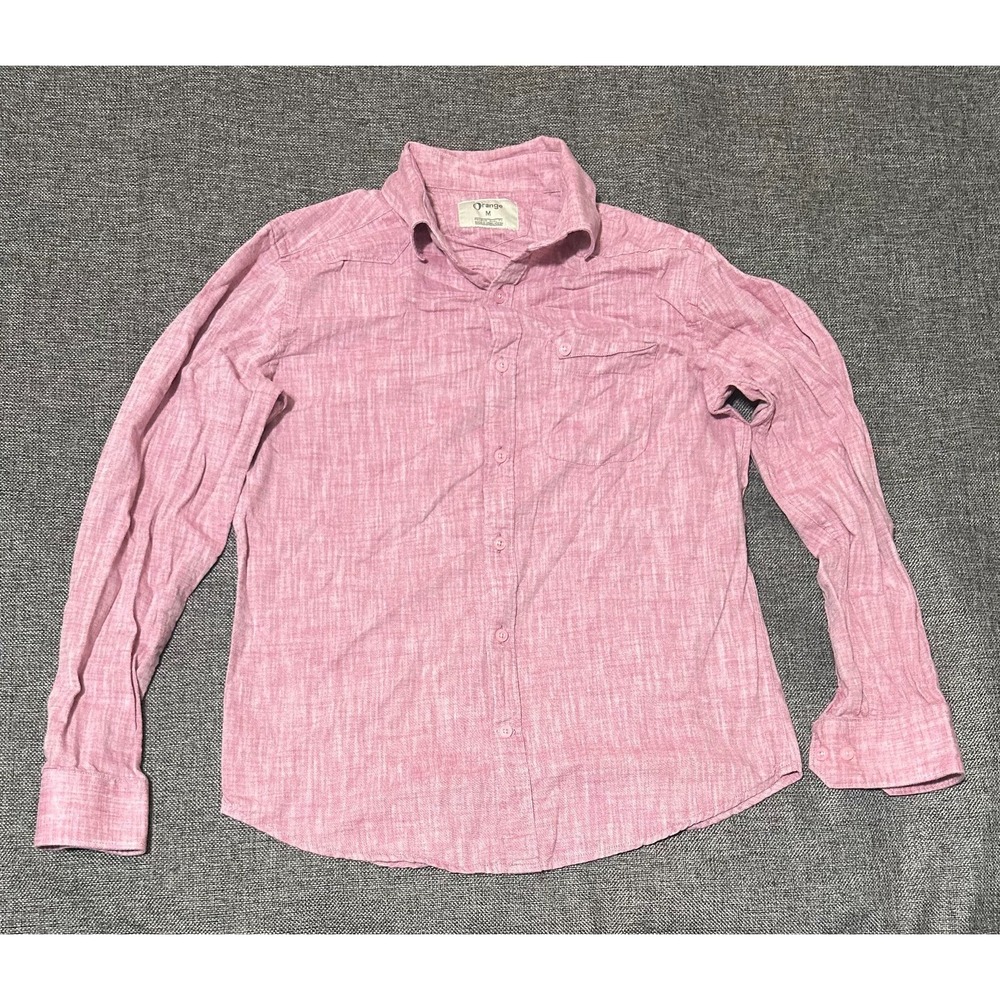 Orange Men's M Pink Long Sleeve Shirt‎